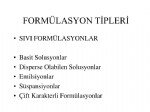 Tarım İlaçlarında Formülasyon Tipleri